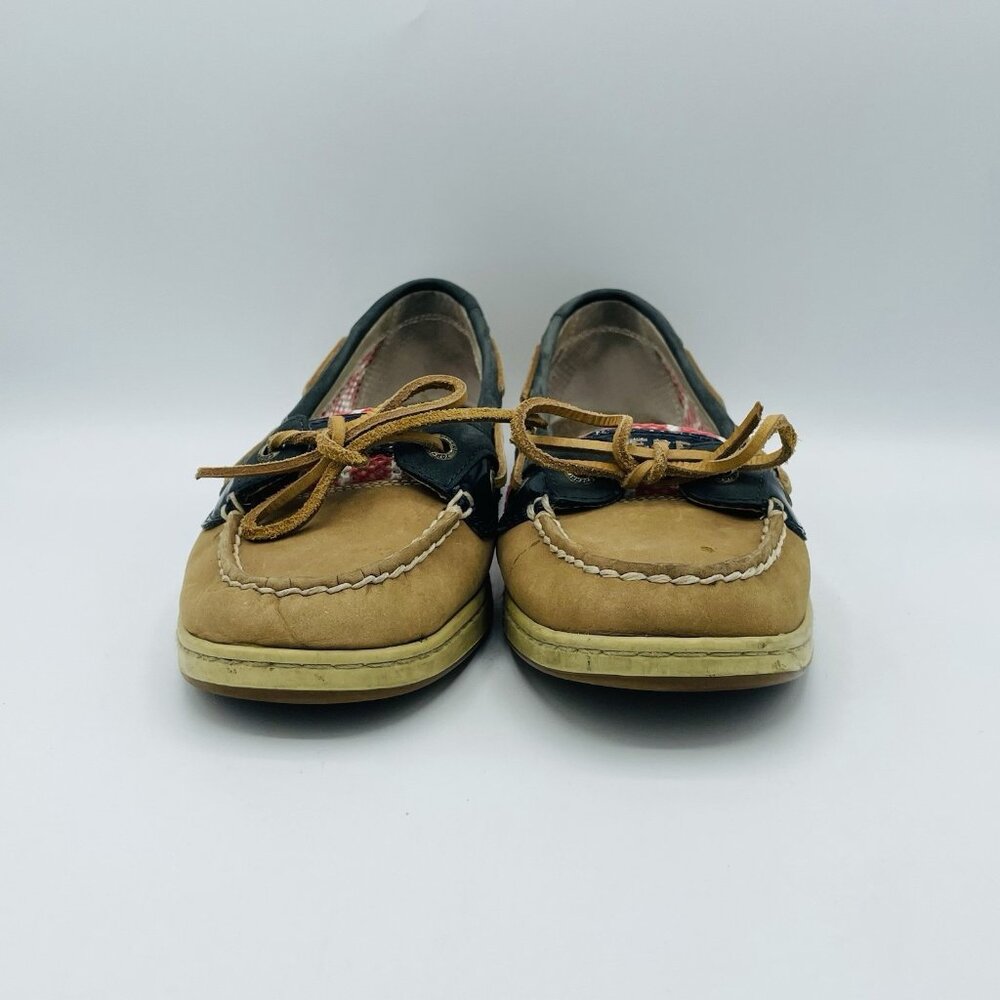 Sperry Top Sider Shoes Womens Size 7.5 M Tan Brown Leather Boat Shoe Slip On - Picture 4 of 11